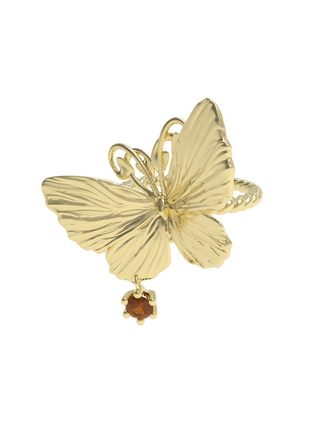 Heart Antenna Butterfly Ring