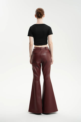 Vegan Leather Flares