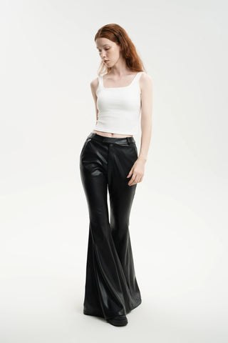 Vegan Leather Flares