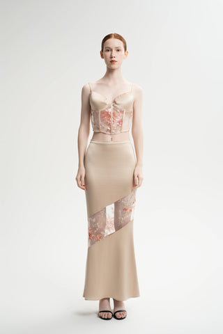 Pearl Mesh Midi Skirt