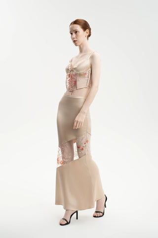 Pearl Mesh Midi Skirt