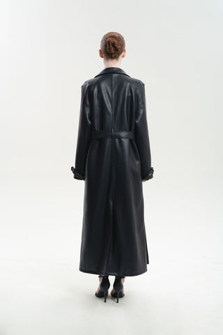 Marina Vegan Leather Trench Coat