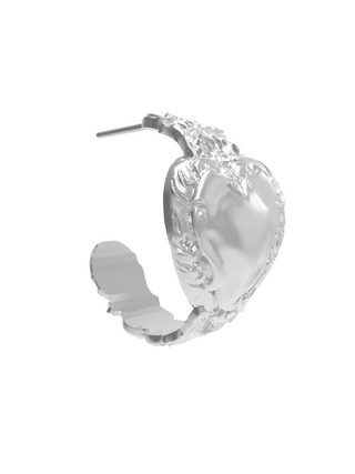 Carved Heart Single Earrings