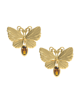Heart Antenna Butterfly Earrings