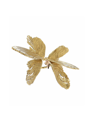 Broken Moth Wings Ring With Pearl