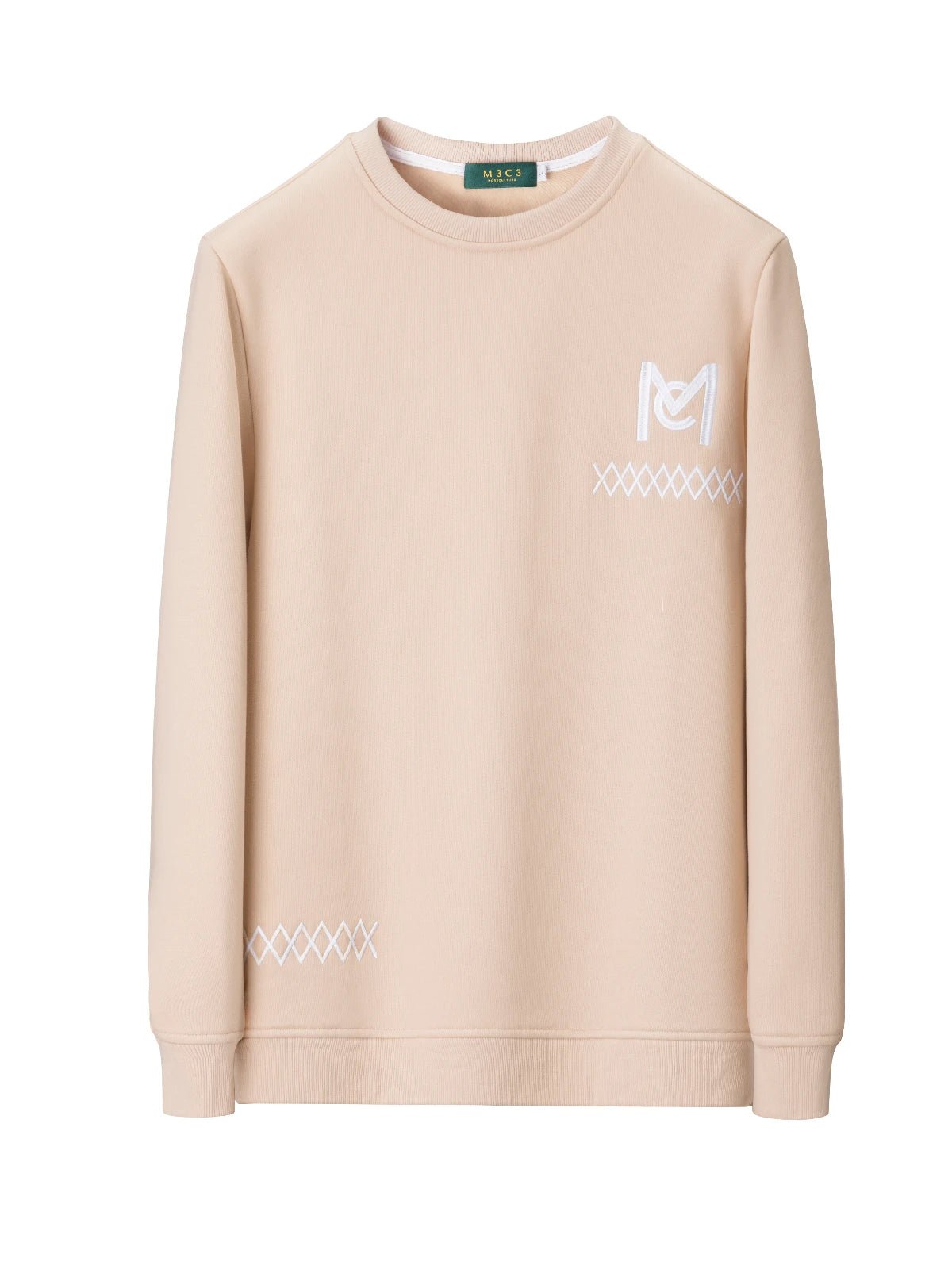 Classic Cotton Crewneck Sweatshirt with Embroidered Logo - HIGHTRAST