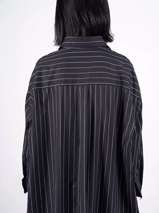 Ethereal Stripes Maxi Shirt Dress - HIGHTRAST