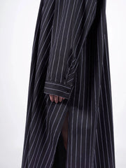 Ethereal Stripes Maxi Shirt Dress - HIGHTRAST