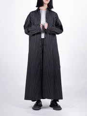 Ethereal Stripes Maxi Shirt Dress - HIGHTRAST