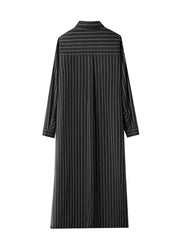 Ethereal Stripes Maxi Shirt Dress - HIGHTRAST