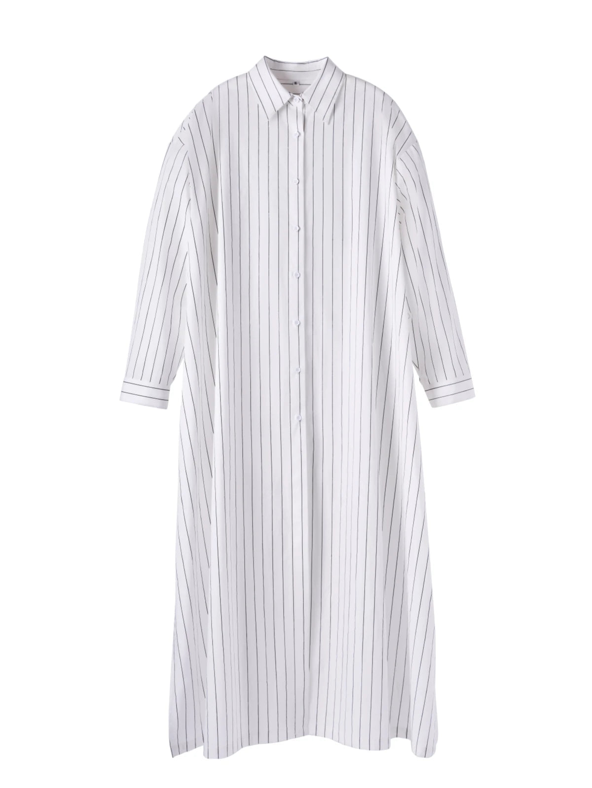 Ethereal Stripes Maxi Shirt Dress - HIGHTRAST