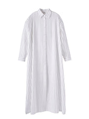 Ethereal Stripes Maxi Shirt Dress - HIGHTRAST