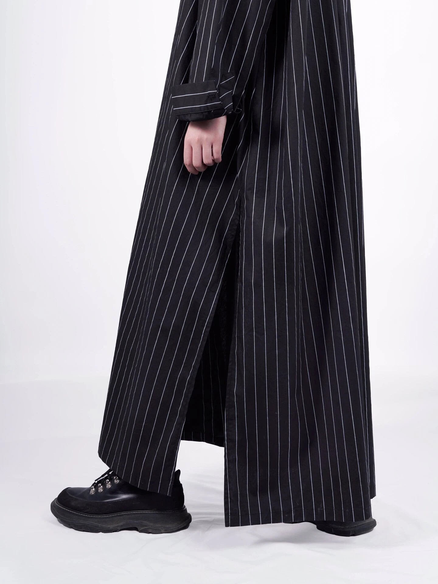 Ethereal Stripes Maxi Shirt Dress - HIGHTRAST